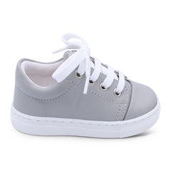 Borboleta Light Grey 'Santiago' Leather Trainers