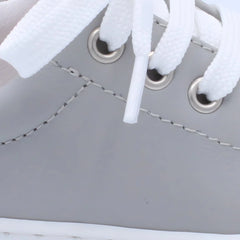 Borboleta Light Grey 'Santiago' Leather Trainers