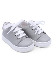 Borboleta Light Grey 'Santiago' Leather Trainers