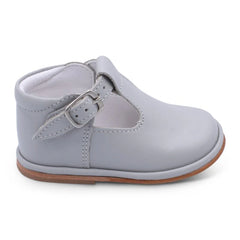 Borboleta Light Grey 'Fernando' T-Bar  Leather Shoes