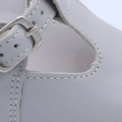 Borboleta Light Grey 'Fernando' T-Bar  Leather Shoes