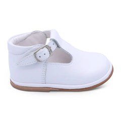Borboleta White 'Fernando' T-Bar  Leather Shoes