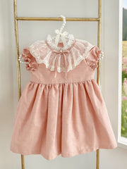 Fofettes pink lace statement collar dress
