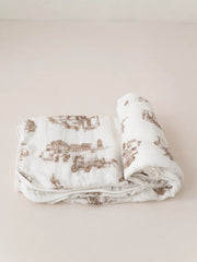 The Gilded Bird 'Western toile' bamboo baby blanket