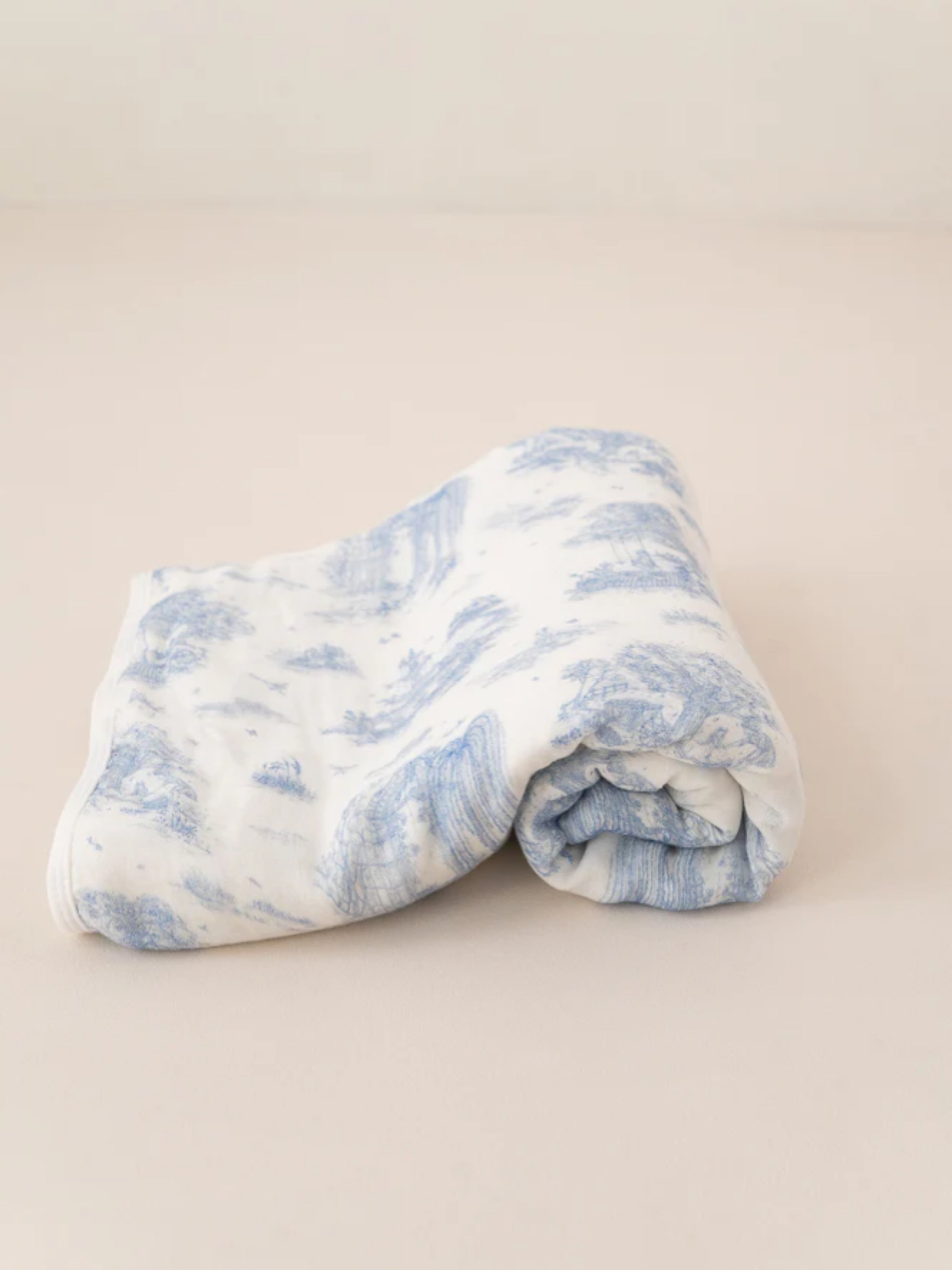 Spring Toile Blue The Gilded Bird Blue 'Spring toile' bamboo baby blanket – Rose & Albert