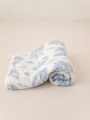 The Gilded Bird Blue 'Spring toile' bamboo baby blanket