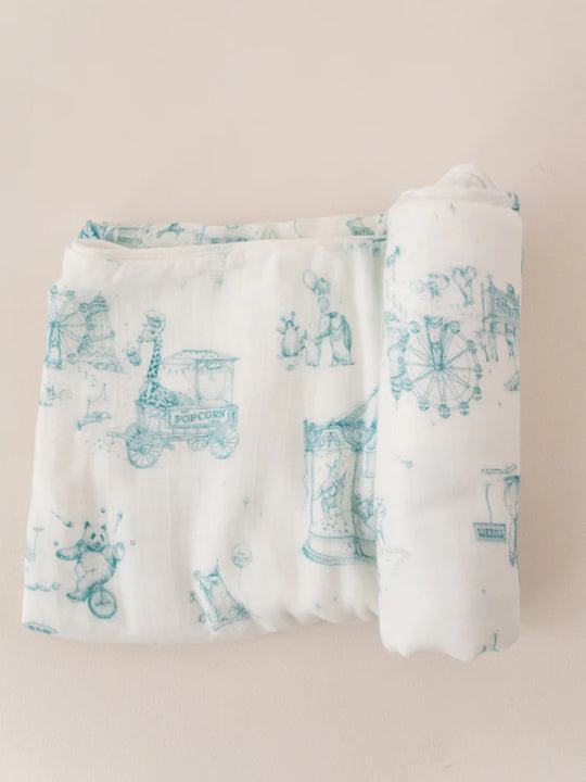 The Gilded Bird 'Circus toile' bamboo baby blanket