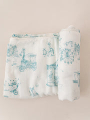 The Gilded Bird 'Circus toile' bamboo baby blanket