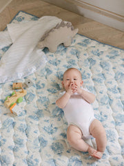 The Gilded Bird Blue 'Spring Toile' Quilted Playmat