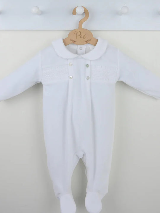 Pex heirloom white cotton sleepsuit