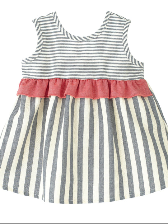Calamaro Baby Nautical Bow Back Dress