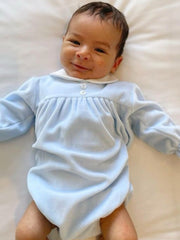 Pex 'Aspen' blue velour romper