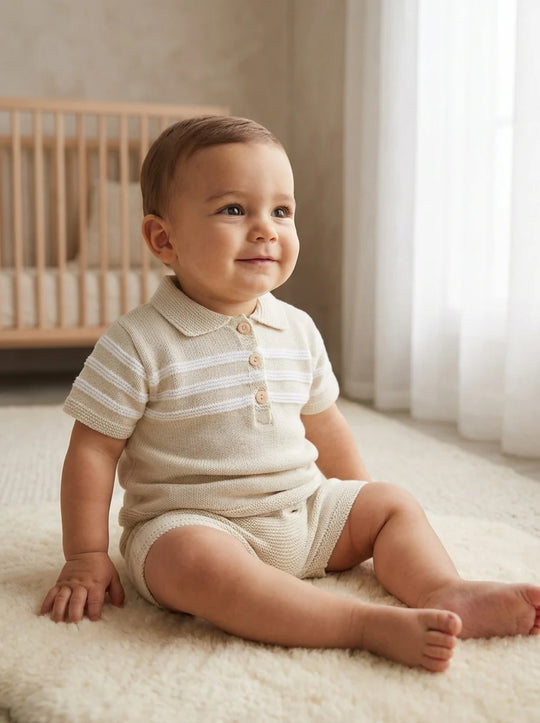 Pex Mateo Natural Knitted Short Suit