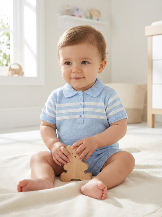 Pex Mateo Blue Knitted Short Suit