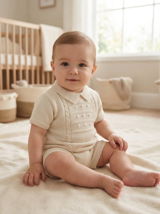 Pex Thomas Natural Knitted Short Suit
