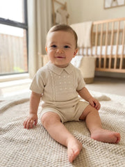 Pex Thomas Natural Knitted Short Suit - Rose & Albert