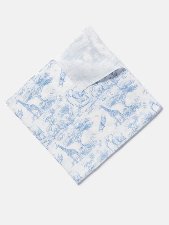 The Little Toile Blue Muslin Square