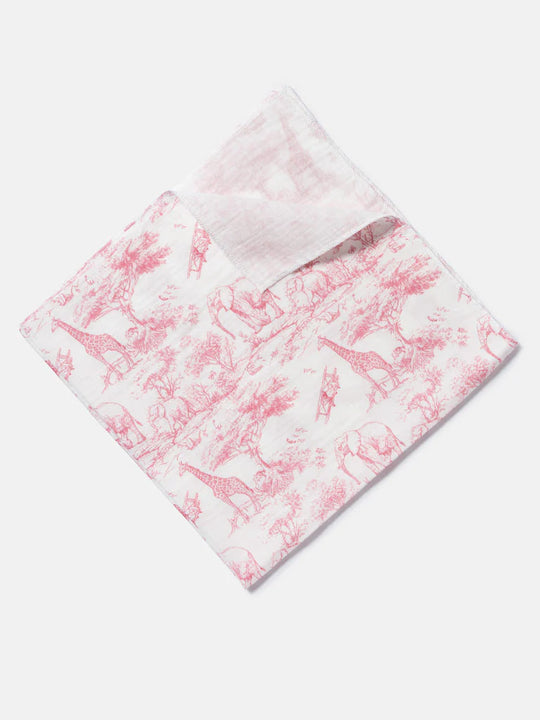 The Little Toile Pink Muslin Square
