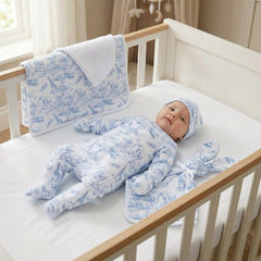 The Little Toile Blue Blanket - Rose & Albert