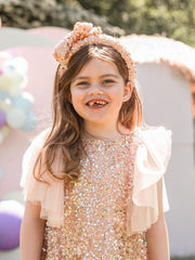 Patachou gold & pink sequin headband