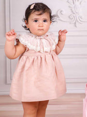 Fofettes pink lace statement collar dress