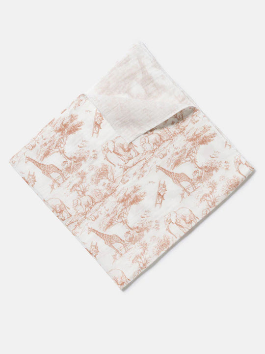 The Little Toile Natural Muslin Square
