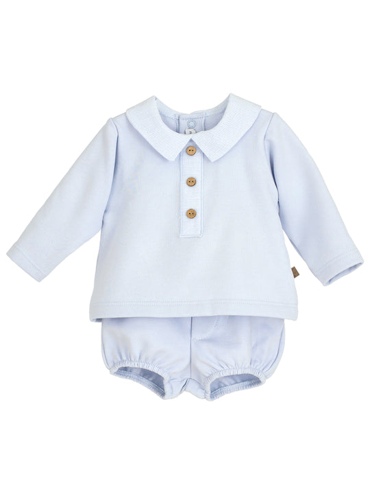 Calamaro blue peter pan collar jam pant set