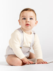 Calamaro blue checked dungaree set