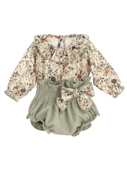 Calamaro Green Floral Print Jam Pant Set