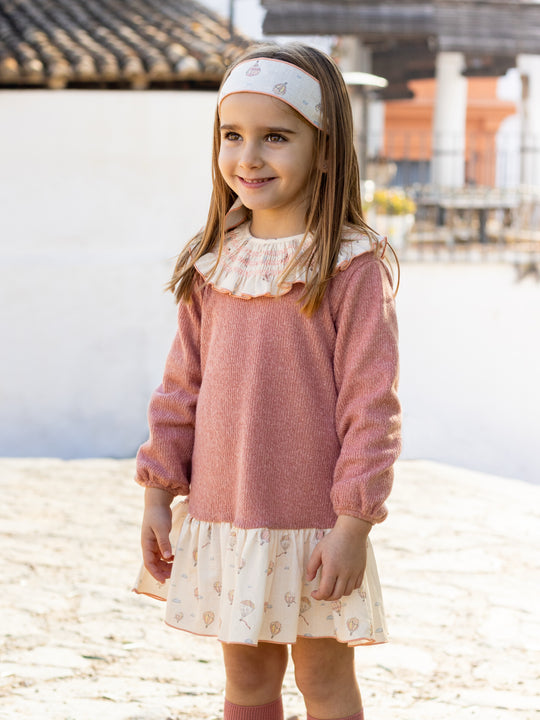 Calamaro Balloon Print Statement Collar Dress