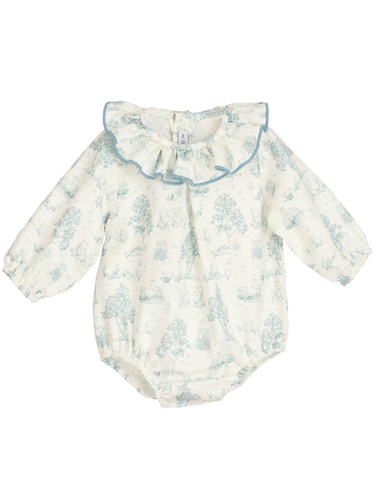 Calamaro toile frill collar romper