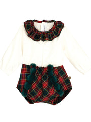 Calamaro Tartan Bottle Green Jam Pant Set