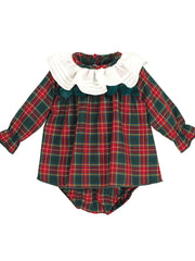 Calamaro Tartan Bottle Green Dress & Knicker Set