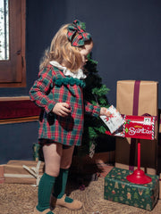 Calamaro Tartan Bottle Green Dress & Knicker Set