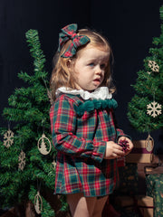 Calamaro Tartan Bottle Green Dress & Knicker Set