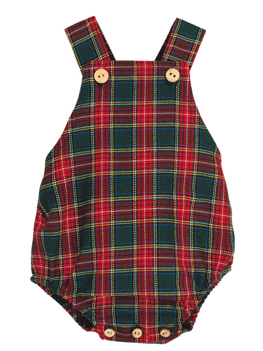 Calamaro Tartan Bottle Green Romper