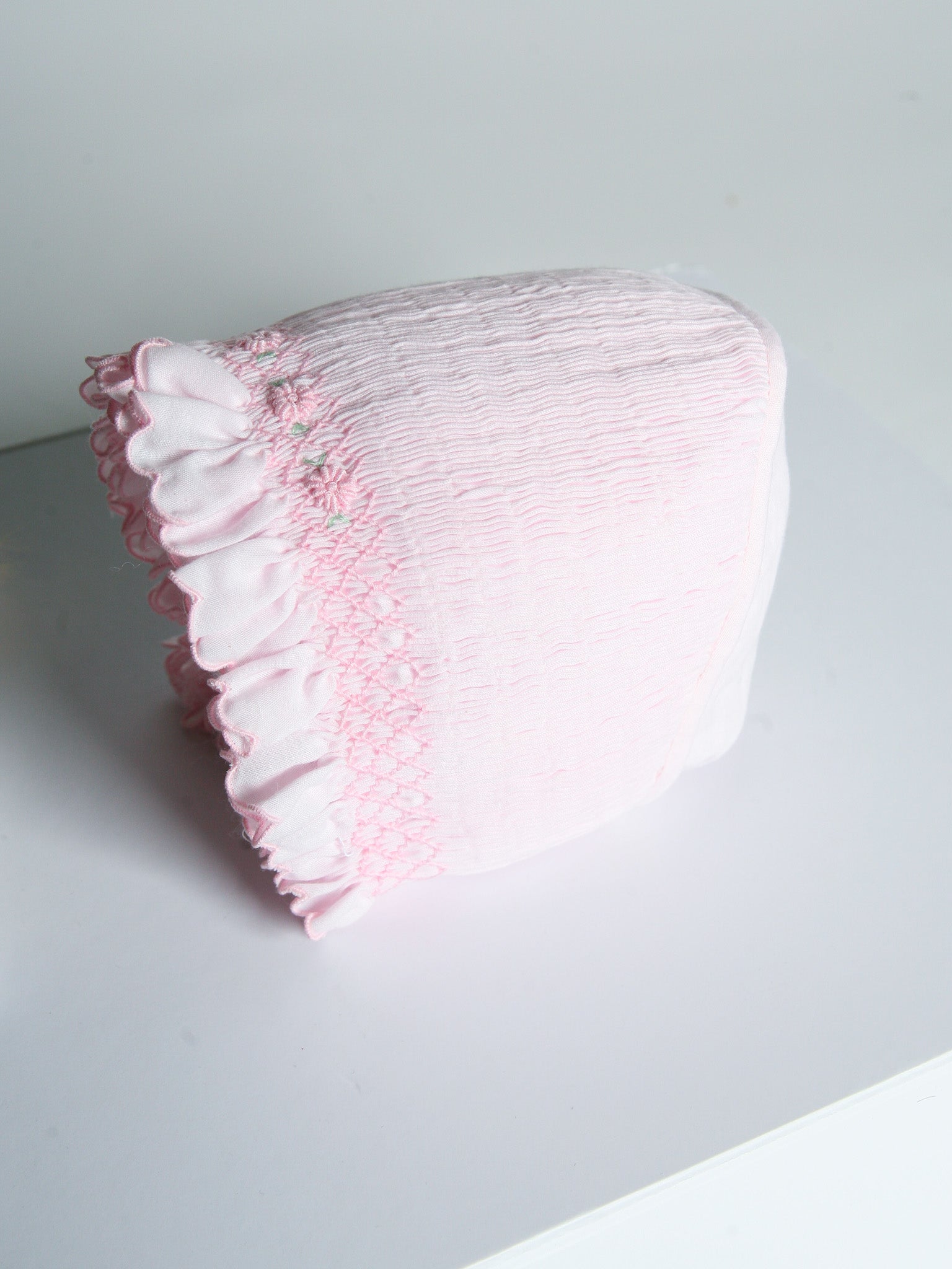 Sarah Louise Rosebud pink smocked bonnet – Rose Albert