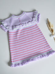 Granlei lilac & pink stripe knitted dress