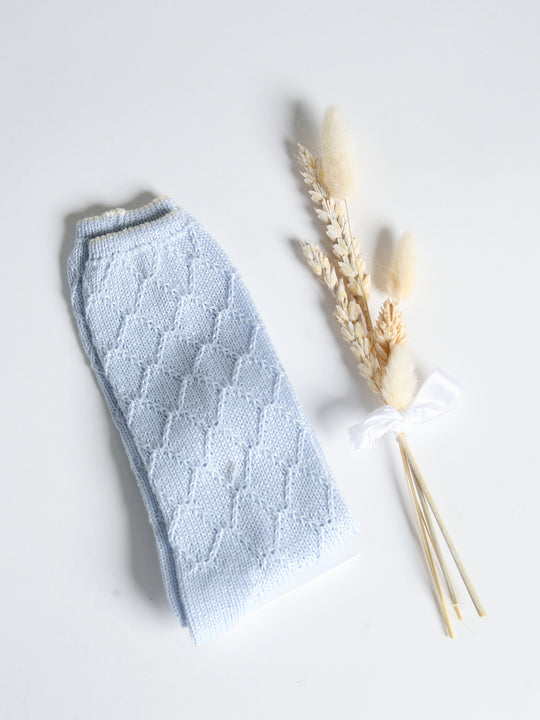 Rahigo Blue & cream knitted knee socks