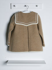 Marae Beige Merino Wool Sailor Coat