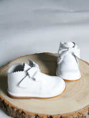 Borboleta White 'Sharon' Patent Leather Bow Boot