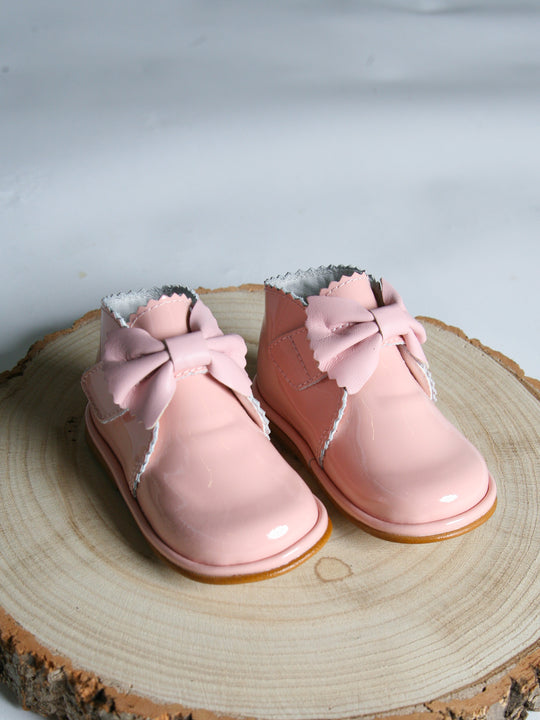 Borboleta Pink 'Sharon' Patent Leather Bow Boot