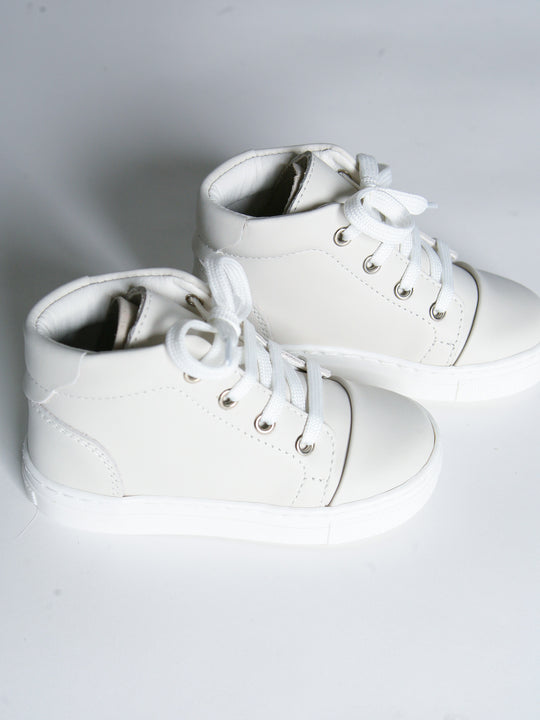 Borboleta Beige 'Danilo' Leather Hi-Top Boots