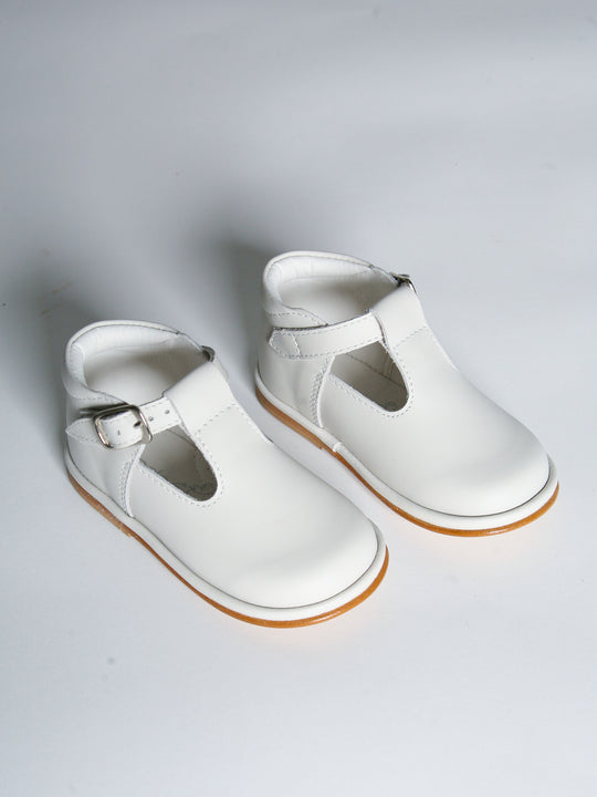 Borboleta Beige 'Fernando' T-Bar Leather Shoes