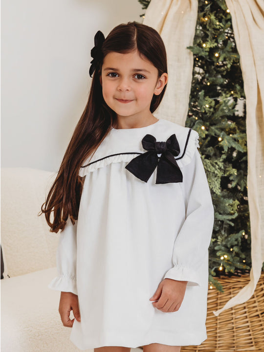 'Louisa' monochrome statement collar dress