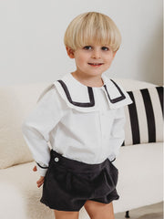 'Ollie' monochrome statement collar suit - Rose & Albert