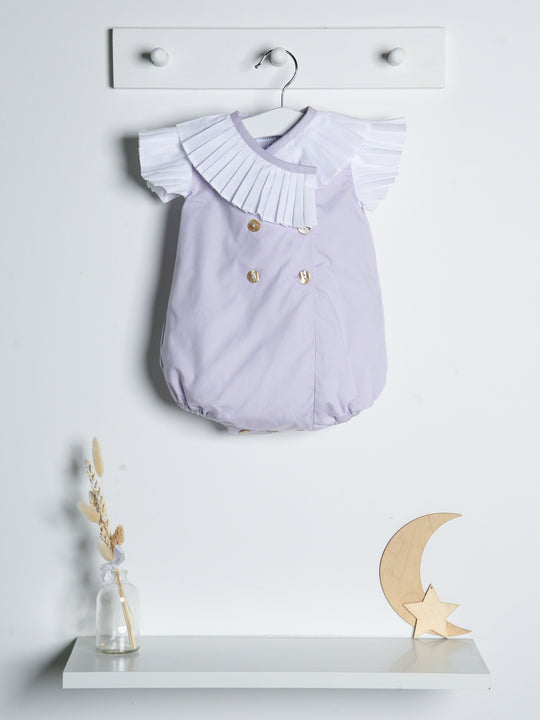 'Sophia' lilac pleated collar romper