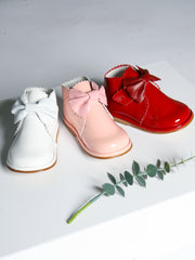 Borboleta White 'Sharon' Patent Leather Bow Boot