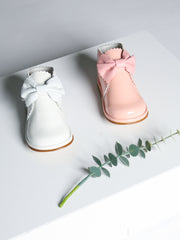 Borboleta White 'Sharon' Patent Leather Bow Boot