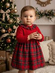 Pex 'Izzie' Tartan & Knitted Dress